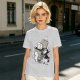 Olive T-Shirt With Playful Cats Emerging From Printer Graphic