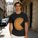 Olive T-Shirt With Pac-Man Style Pumpkin Pie Graphic