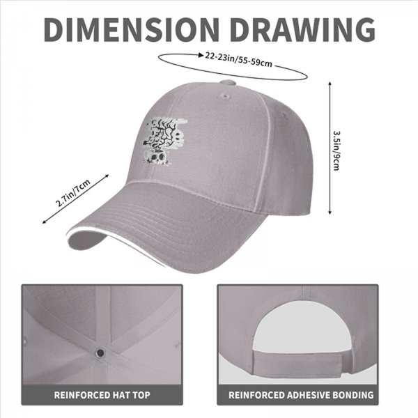 Black baseball cap with drink fine coffee skull cup graphic