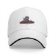 Black baseball cap with a demonic cat on a pentagram design