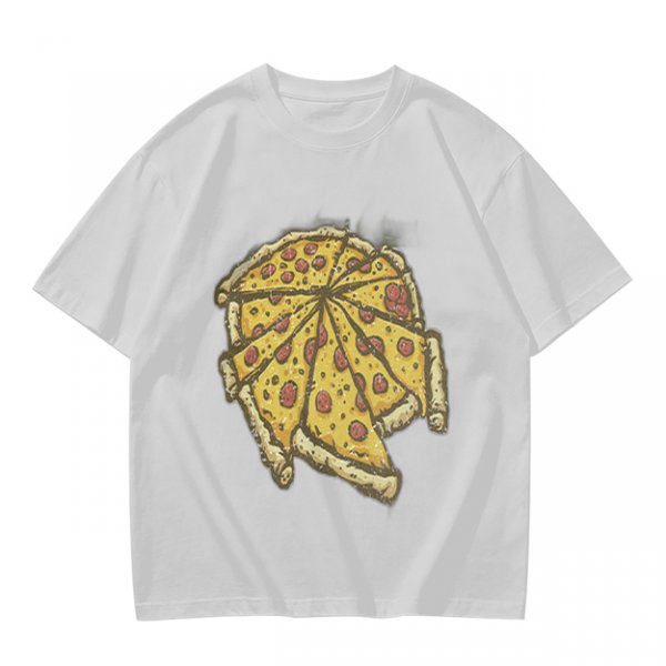 Olive Green T-Shirt With Pepperoni Pizza Slice Graphic