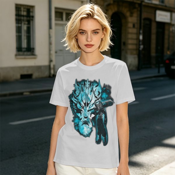Olive Green T-Shirt With Alien Warrior Graphic Print