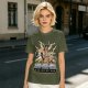 Olive T-shirt with Hee-Hee-Man Master of Pop Lifting Barbell Graphic