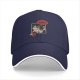 Black baseball cap with 'I don't wanna adult' cat graphic