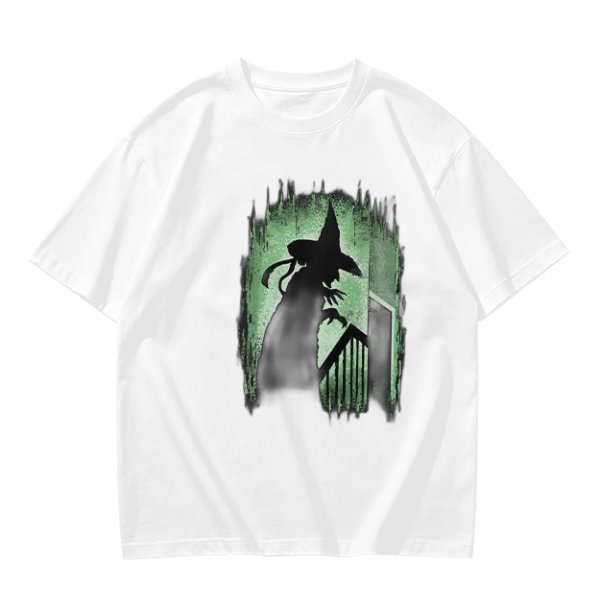Olive T-Shirt With Spooky Witch Silhouette Halloween Graphic