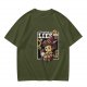 Olive t-shirt with steampunk Pinocchio 'Everybody Lies' graphic print