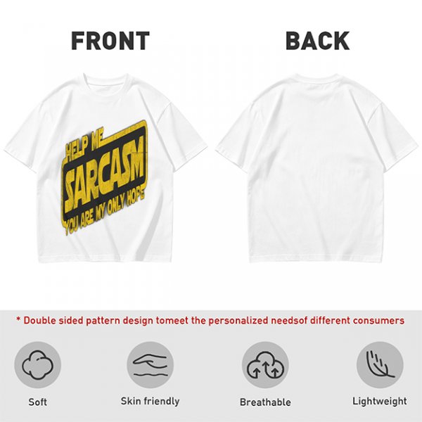 Olive t-shirt with 'Help Me Sarcasm You Are My Only Hope' print