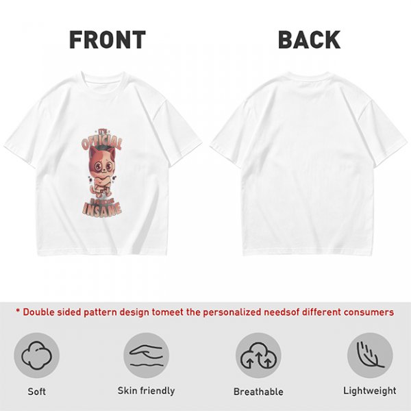 Olive Graphic T-Shirt With Insane Cat Illustration And Text