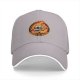 Black baseball cap with roast in peace skull and fire graphic