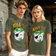 Kiss Me Pirate Cat Shamrock Graphic T-Shirt