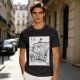Olive T-shirt with Straw Hat Pirate Ship Art Print