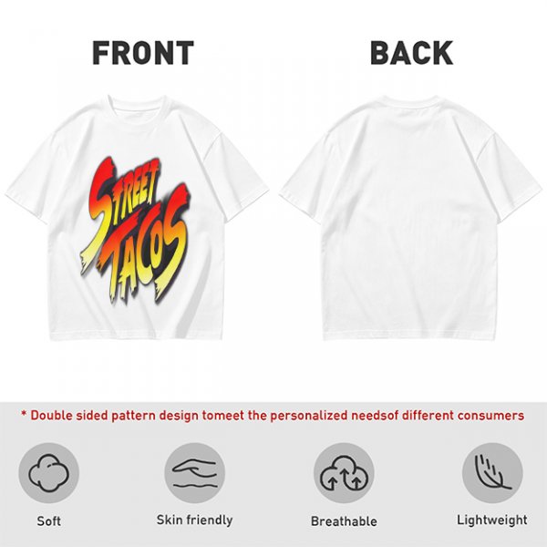 Olive Green T-Shirt With Street Tacos Gradient Graphic Print