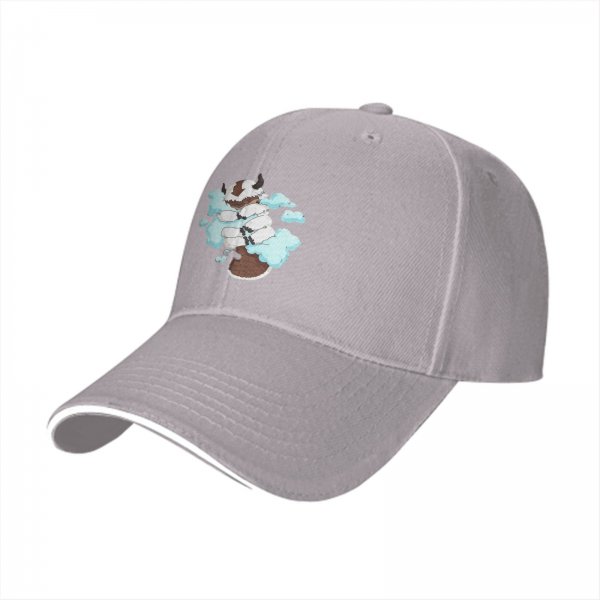 Black Baseball Cap With Appa From Avatar The Last Airbender Cloud Print
