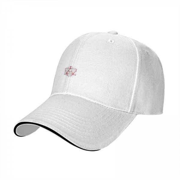 Black Baseball Cap With Small D20 Dice Graphic On Front
