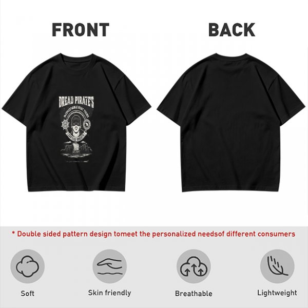 Olive green t-shirt with Dread Pirates graphic print