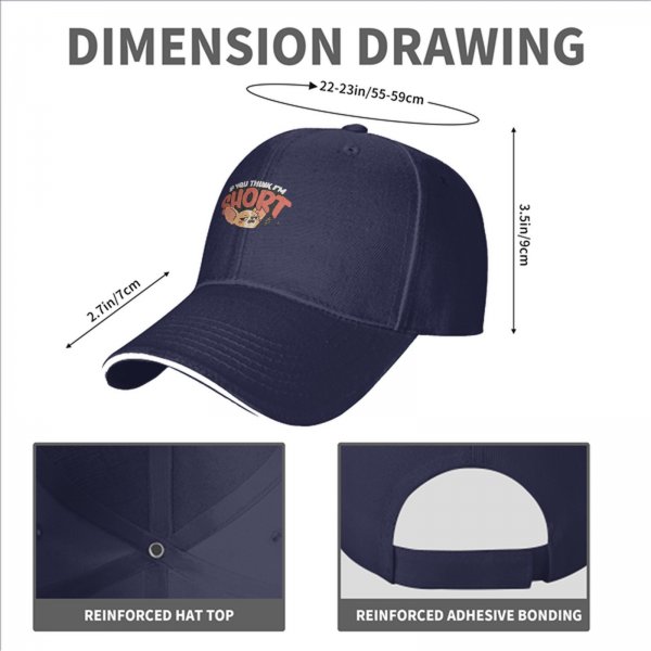 Black baseball cap with 'If You Think I'm Short' and annoyed fennec graphic