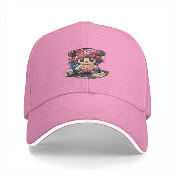 Black Baseball Cap with Cute Tony Tony Chopper Anime Print