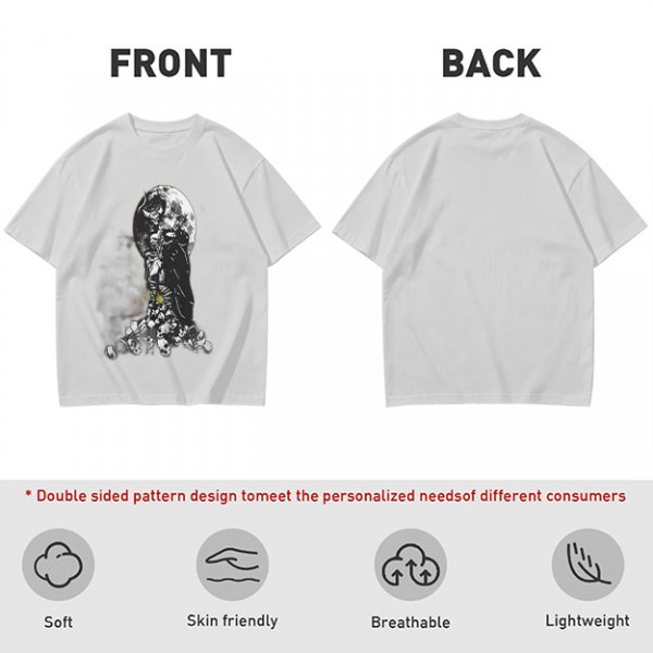 Olive T-Shirt With Dark Grim Reaper And Skull Pile Graphic
