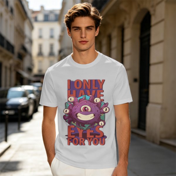 Olive T-Shirt With Beholder Monster 'I Only Have Eyes For You' Print