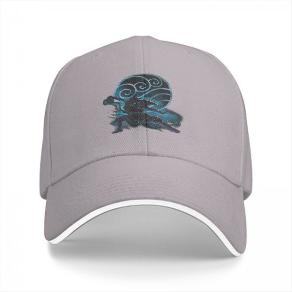 Black Baseball Cap With Water Tribe Themed Anime Graphic
