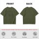 Oversized Olive Green Crewneck T-Shirt with Subtle Chest Graphic