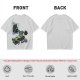 Olive T-shirt with cartoon lizard bench pressing weights in gym mirror