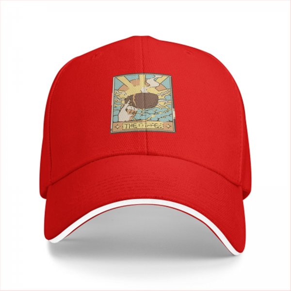 Black baseball cap with tarot card style coffee graphic