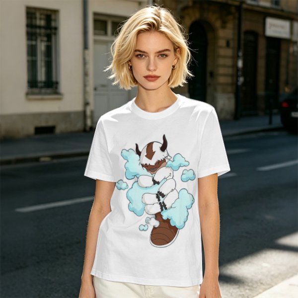 Olive Green T-Shirt With Sleeping Sky Bison On Clouds Print
