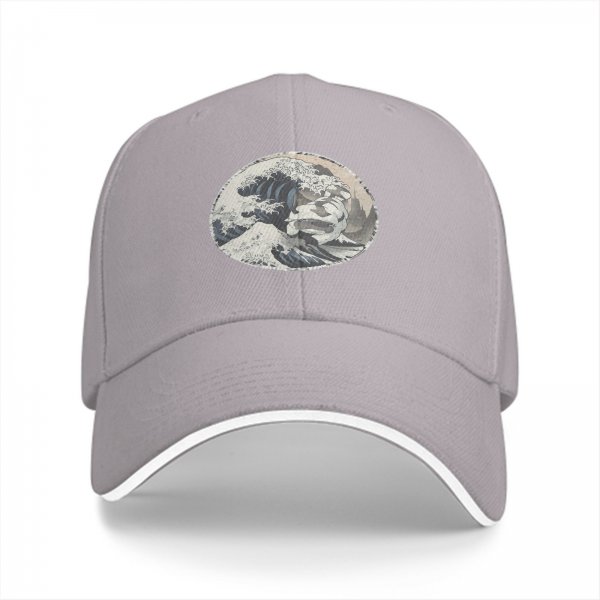 Black Baseball Cap with The Great Wave Off Kanagawa Print