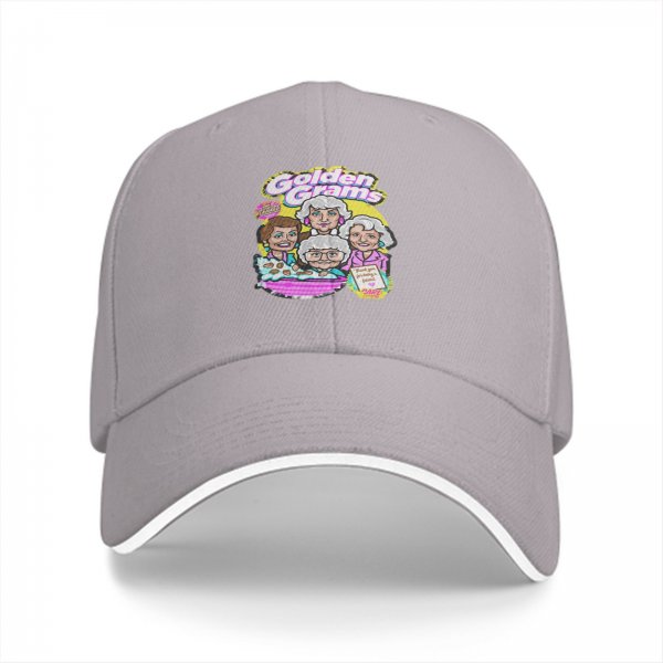 Black baseball cap with Golden Grams Themed Graphic Print