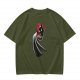Olive Green T-Shirt With Batman Eating Ramen Graphic