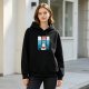 Black Hoodie With Free Hugs Shark Ocean Graphic Print