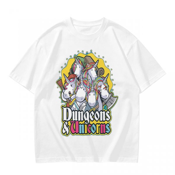 Dungeons and Unicorns Themed Graphic T-Shirt