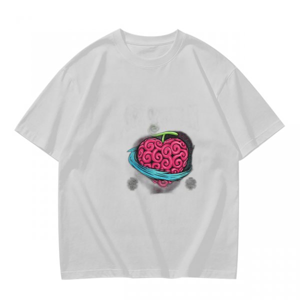 Olive T-Shirt With Swirled Heart Fruit Graphic Print