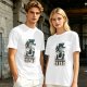 Olive graphic t-shirt with 'Fueled by Coffee & Existential Dread' grim reaper print