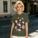 Olive T-Shirt With Cute S'mores Cat Graphic Design