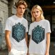 Olive T-Shirt With Blue Beholder Monster Graphic Print