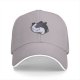 Black Baseball Cap With Sleeping Cat Graphic Print