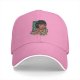Black baseball cap with anime girl eating ramen graphic
