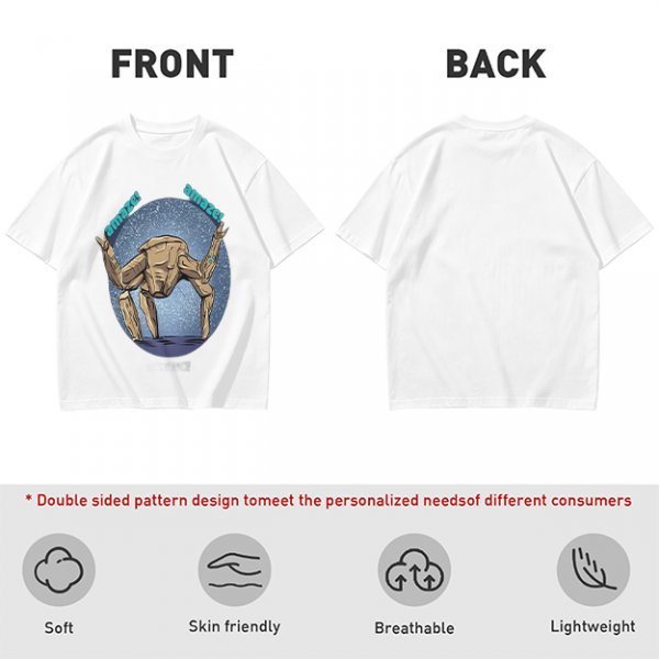 Olive T-Shirt With Rocking Stone Alien Robot And Amaze Text Print