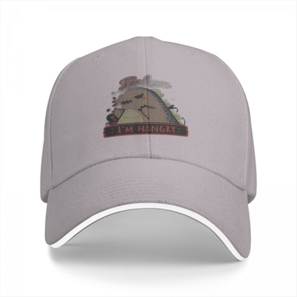 Black Baseball Cap With Hungry Dinosaur I'm Hangry Graphic