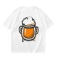 Olive Green T-Shirt With Stylized Beer Mug Graphic Print
