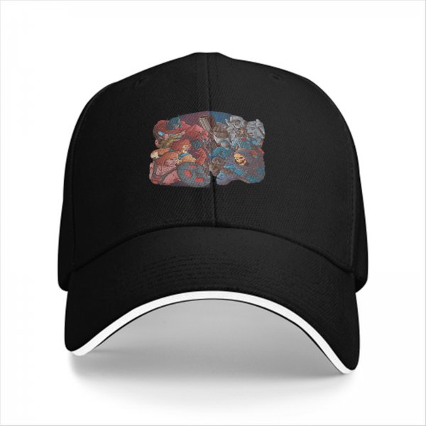 Black Baseball Cap with Fantasy Character Group Art Print