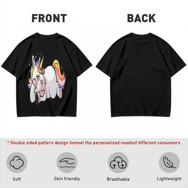 Olive T-shirt with Bored Unicorn Graphic Print