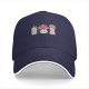 Black baseball cap with cute mushroom creature graphic print