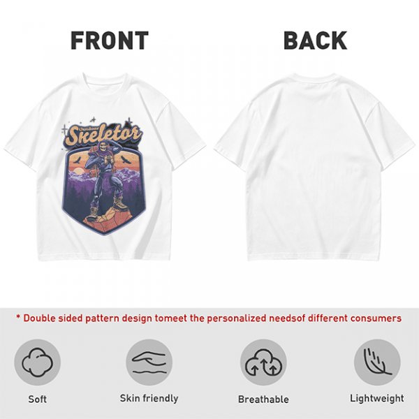 Outdoor Skeletor Hiking Graphic Olive T-Shirt