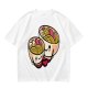 Olive T-Shirt With Cute Hugging Ramen Bowl Couple Print