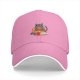 Black baseball cap with a cozy cat pizza snack and game design
