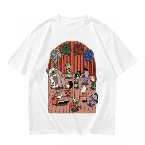 Avatar The Last Airbender Chibi Characters Band Graphic T-Shirt