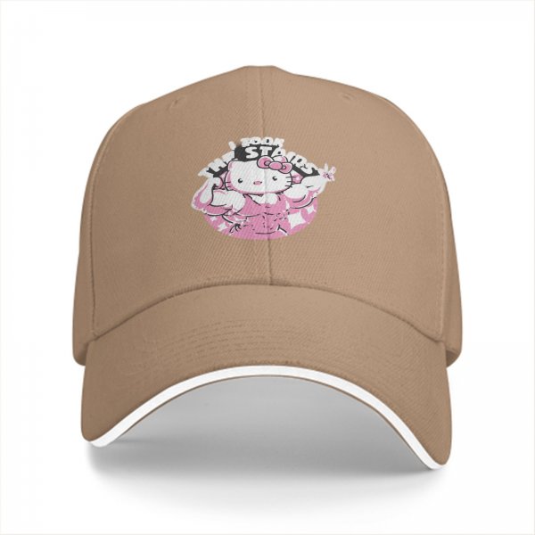 Black baseball cap with muscular Hello Kitty graphic and I Took The Stairs text